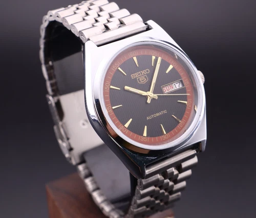 Vintage Seiko 5 Automatic 6309A Japan Made Men's Wrist Watch, Day/Date