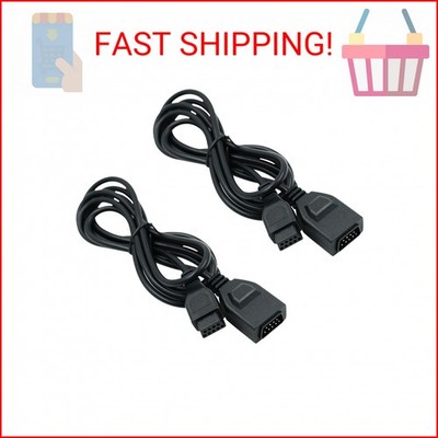 Mcbazel 2 Packs 1.8m/6ft Controller Extension Cable for Sega Genesis 2/3 Mega Dr