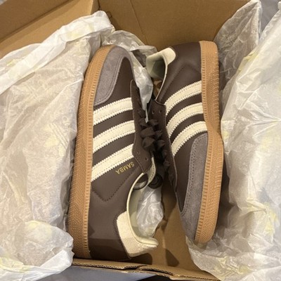 adidas Samba OG Men s Low Top Leather Sneakers Brown/White/Gray ID1481 sz 7