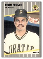 Felix Fermin 1989 Fleer #208 Pittsburgh Pirates VTG Baseball *341