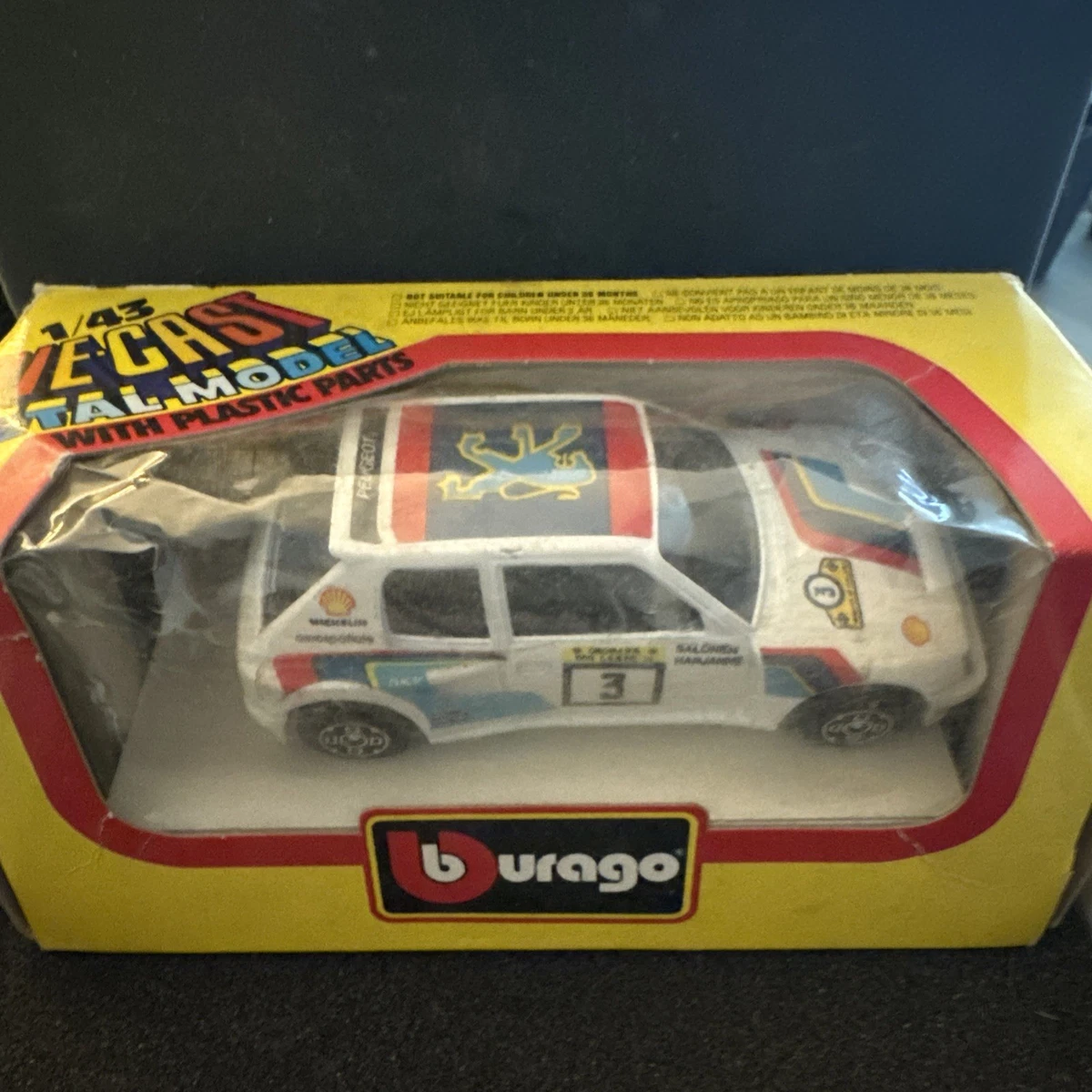 Burago Boite vide pliée cod 0106 Peugeot 205 Turbo GR.B 1