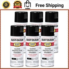 Rust-oleum Stops Rust Gloss Black Enamel Spray Paint 12oz Durable Finish 6-pack Rust-oleum Stops Rust Gloss Black Enamel Spray Paint 12oz Durable Finish 6-pack