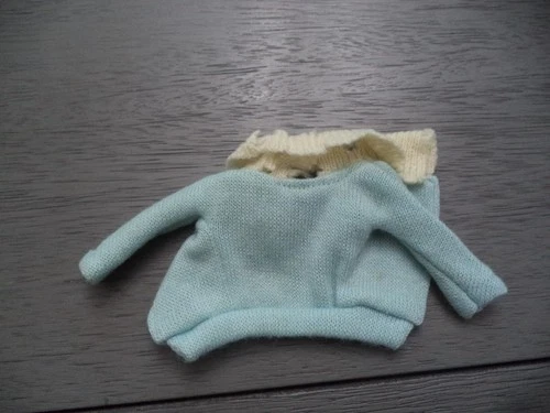 Light Blue Cardigan White Collar   * Vintage 1960s PAK Barbie Mattel * Pls Read