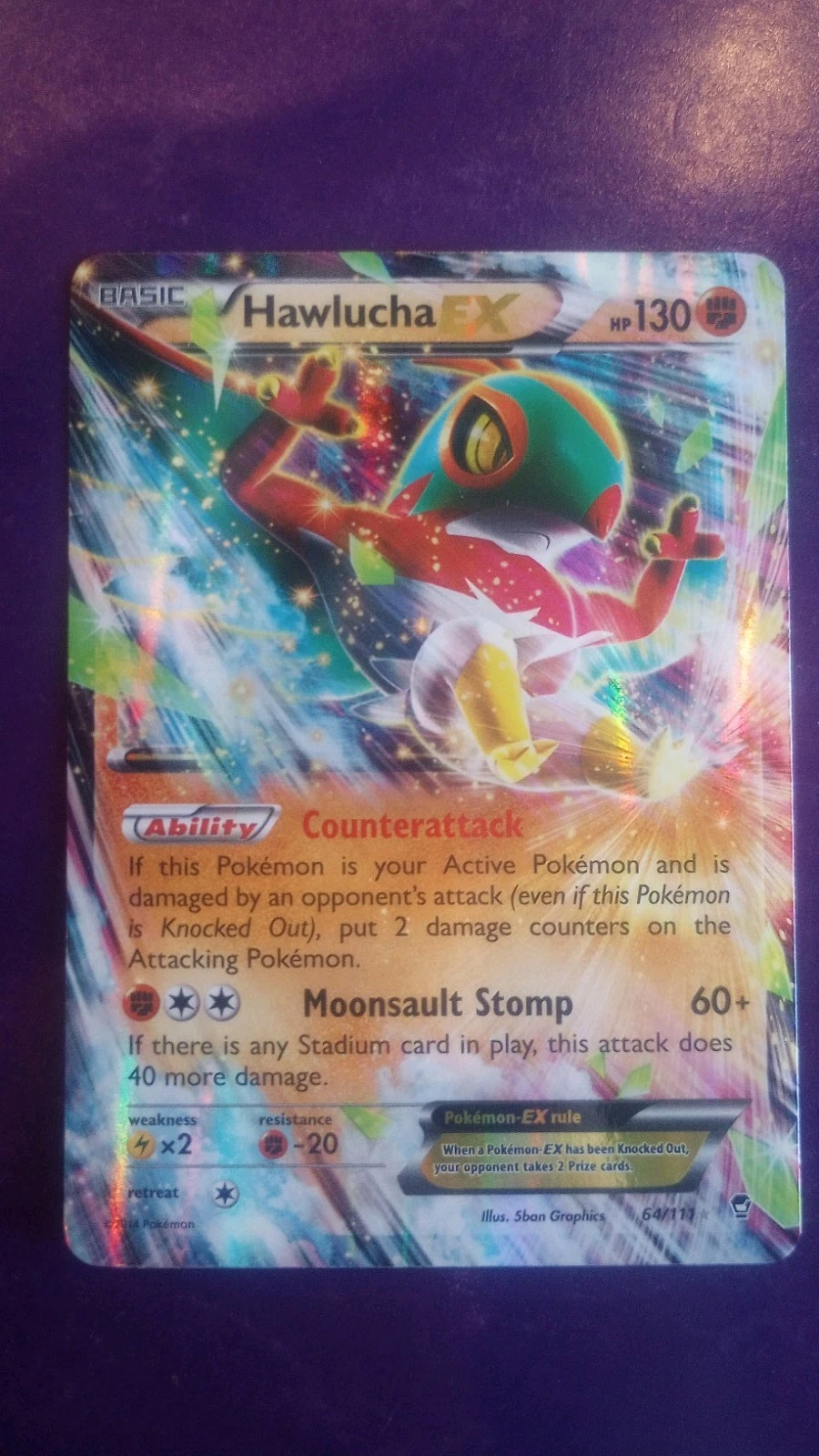 Hawlucha EX 64/111 XY - Furious Fists Holo