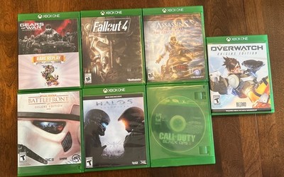 Lot Of 7 Xbox One Games Fallout 4 Assassins Creed Halo 5 Overwatch Call Of Duty