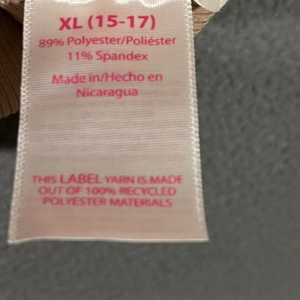 No Boundaries Women's XL Ribbed Long Sleeve Top Beige Recycled Polyester Blend - Image 3 of 4