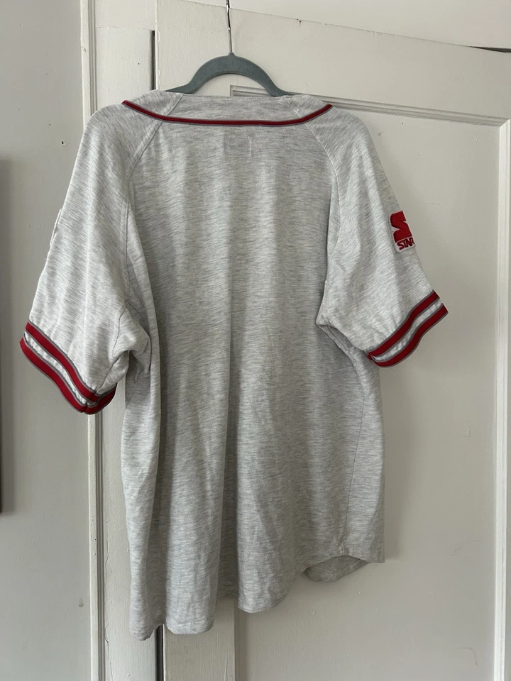 Camiseta de béisbol vintage de Ohio State con botones talla grande mezcla de algodón para principiantes Foto 3 de 4