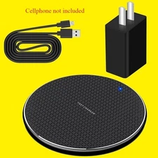 Wireless Fast Charger Charging Pad Dock w/ Power Adapter Cable for OnePlus 9 Pro