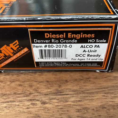 2 MTH D&RGW Rio Grande Locomotive Alco PA A & B #80-2079-0 DCC Ready HO Scale - Picture 13 of 14