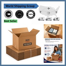Versatile 10-Pack Corrugated Moving Boxes - Perfect for Shipping  Storage