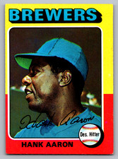 1975 TOPPS #660 HANK AARON MILWAUKEE BREWERS