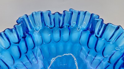 FENTON OLD サムプリント&アンベリーナカレーガラス フリルエッジ Fenton Red Inverted Strawberry Carnival Glass Cream & Sugar