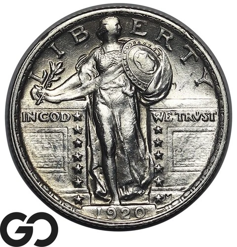 1920 Standing Liberty Quarter, Choice AU++ Better Date