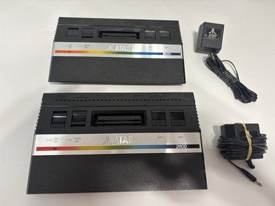 Two Atari 2600 Jr Systems with Power Supplies Selling As-Is Untested Read Desc