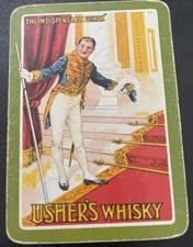 1 SWAP PLAYING CARDS Old Wide English Usher’s Whisky Gentleman Advt
