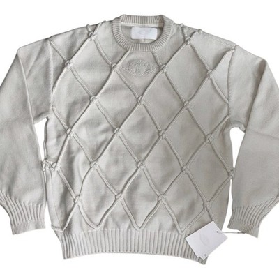 Air Jordan Premium Knit Sweater Cream Diamond Pattern Cozy Streetwear NWT