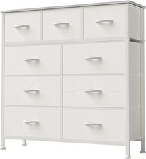 Dresser for Bedroom, Storage Organizer with 9 Drawers, Chest of Drawers with Fab