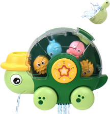 Bath Toys for Kids Ages 1-3, Baby Bath Toy Squeaky Swimming Turtle with Rolling
