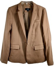 J. Crew Women s Size 8 Holland Herringbone Camel Tan Wool Blend Blazer Jacket