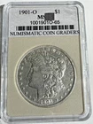 1901-O Morgan Silver Dollar $1 in Slab with Questionable Grade, XF Condition?