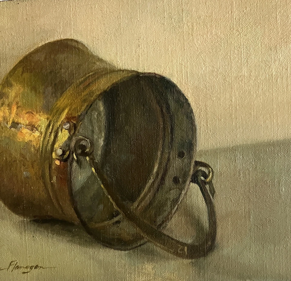 Pintura al óleo original de bodegón firmada por el artista 8x10 lino a bordo Foto 3 de 4