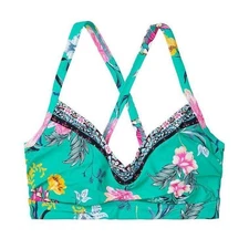 Seafolly Water Garden Floral DD Cup Bralette Bikini Top US 4/AUS 8 *Green* NEW!