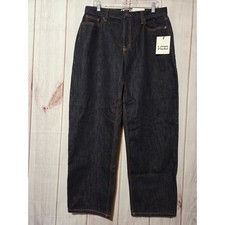 KBB by Kahlana Women Indigo Blue Barrel Leg High Rise Jeans Size 10 NWT