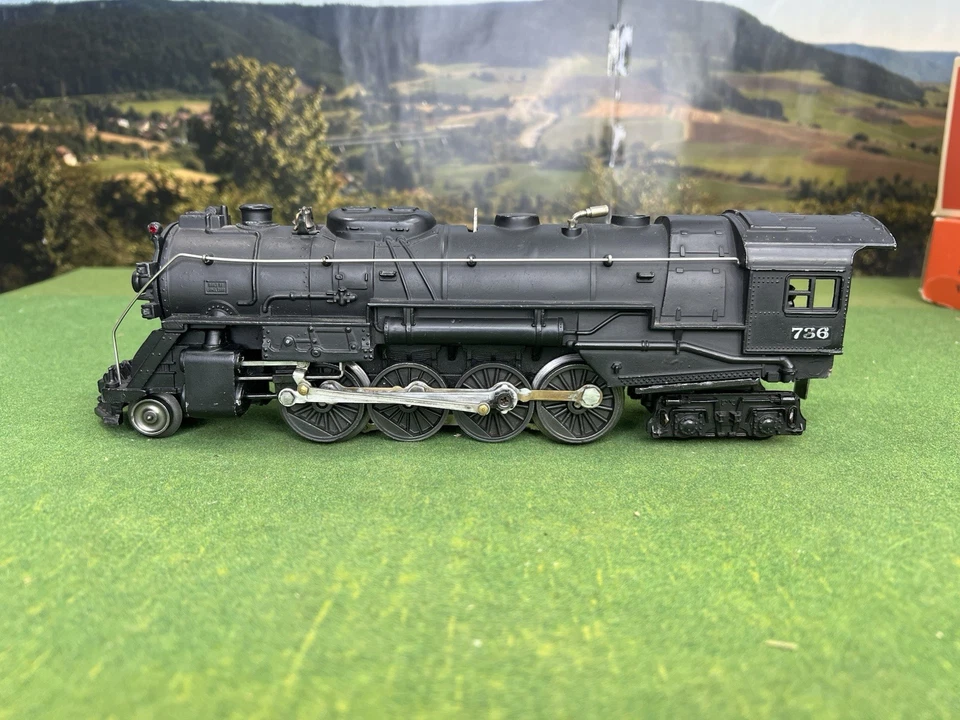 LIONEL POSTWAR #736 BERKSHIRE 2-8-4 LOCO & 736W TENDER LOCOMOTIVE PRR EXCEL C7 - Image 2 of 4