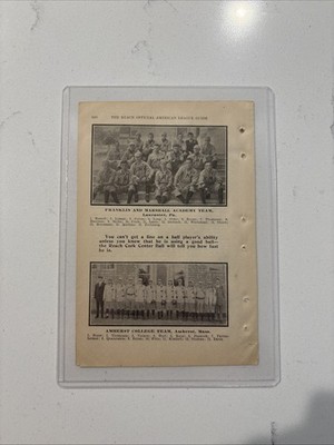 1911 Franklin & Marshall Academy PA & Amherst College Baseball Team Pictures
