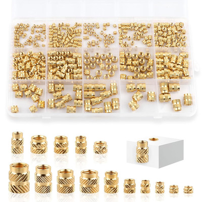 420 Pcs Threaded Inserts, M2 M2.5 M3 M4 M5 M6 Brass Heat Set Inserts for Plas...