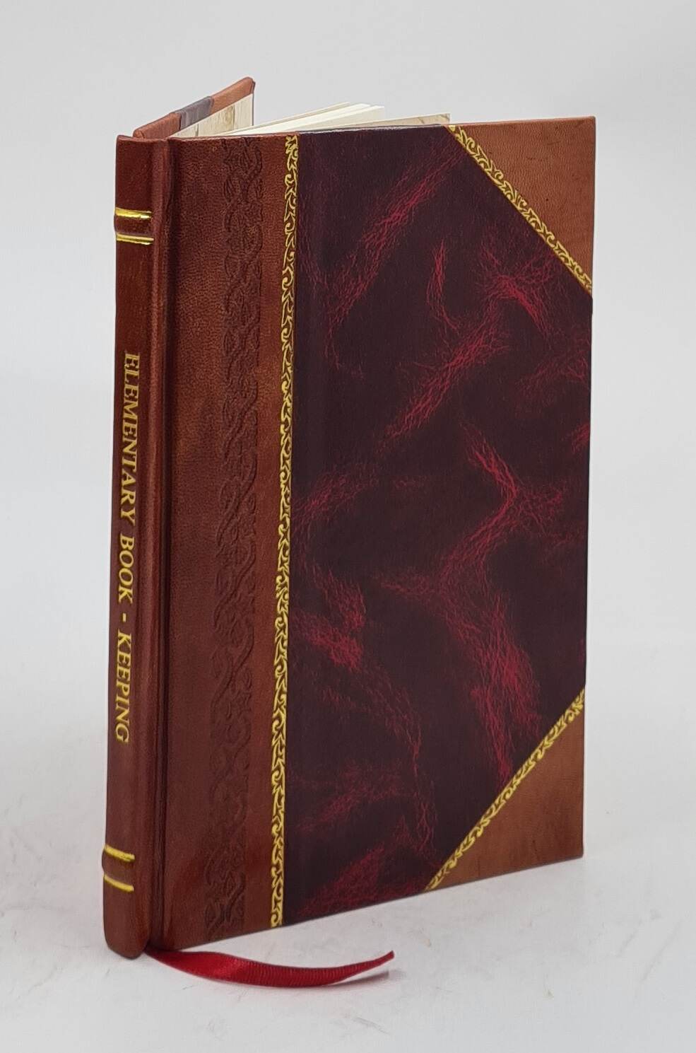 Vintage 1896 Leather Bound Elementary Book-Keeping Guide