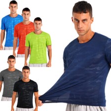 Mens UPF Sun Protection Shirt Rashguard Sport Top Short Sleeve Quick Dry T-Shirt