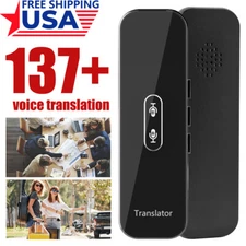 New 137 Languages Smart Instant Translator Two Way Real Time Voice Device -Black