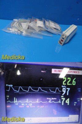 HP M3000A MMS Module W/ ECG,SpO2,NBP,TEMP,IBP LEADS Bundle *TESTED* ~ 28461