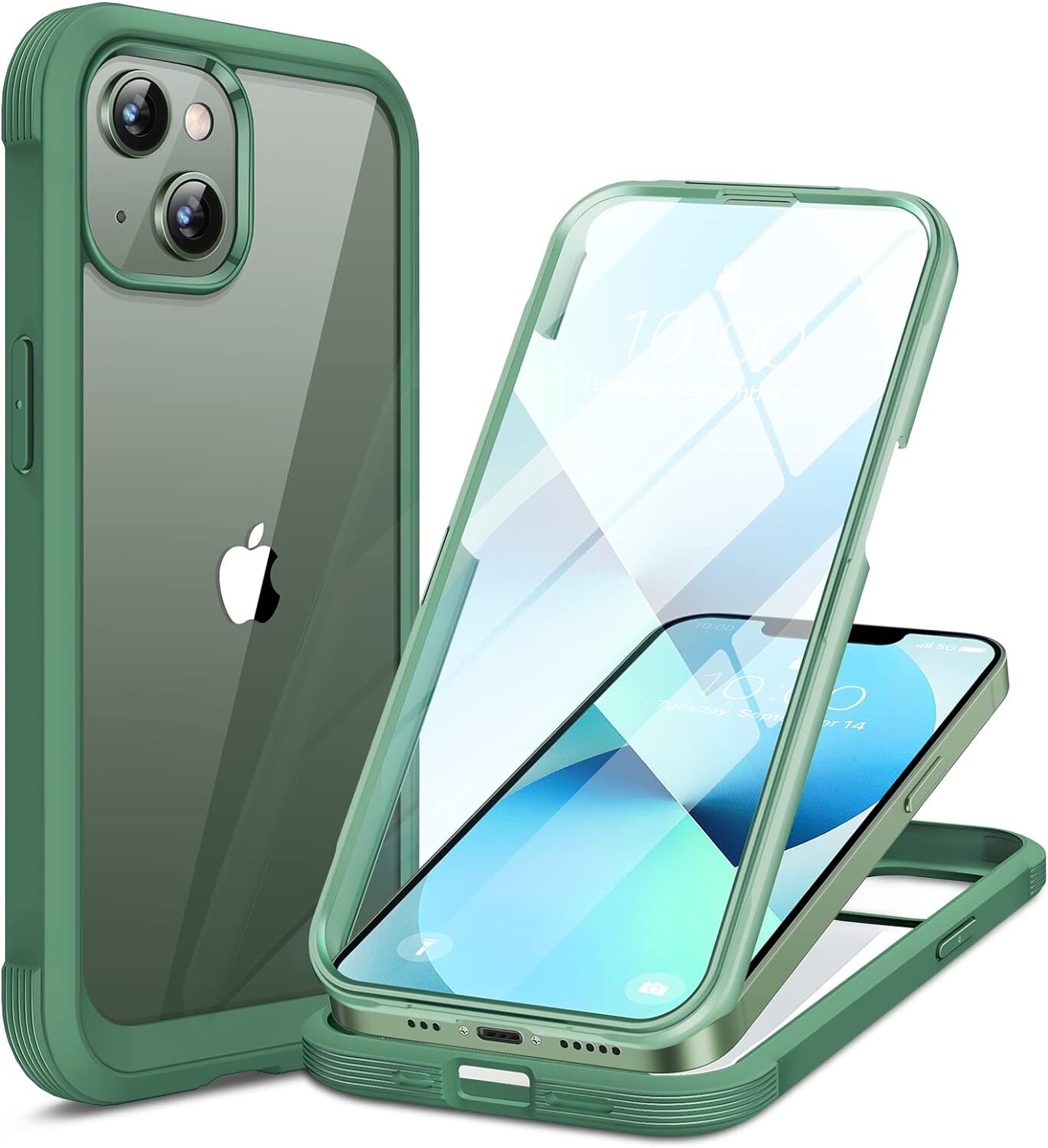 Compatible with iPhone 13 case 6.1 inch, 2023 New Full-Body Glass Clear Case Bum