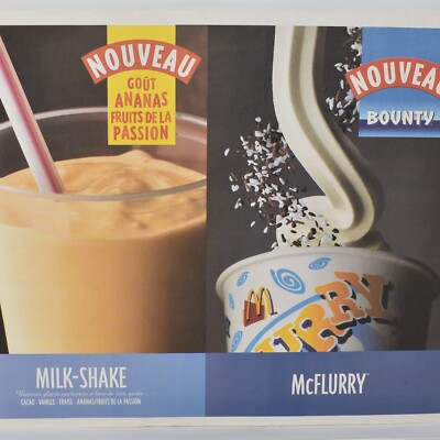 1990s McDonald's Pineapple Passion Fruit Milkshake Bounty Coconut McFlurry