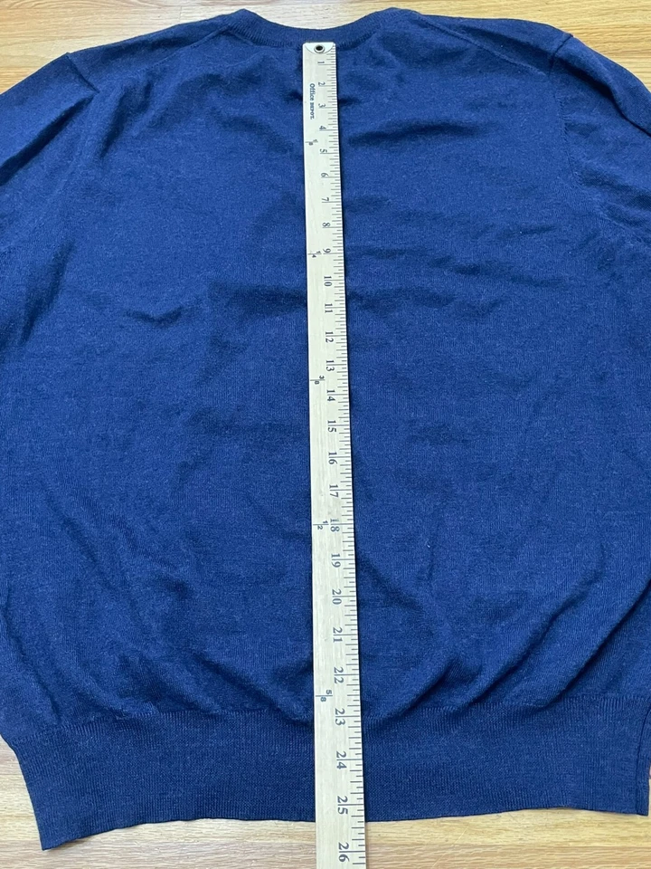 Vineyard Vines Pullover Sweater Men's XL Blue Knit Ribbed Cuff Polyester Blend - Image 4 of 4