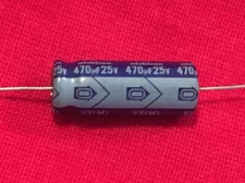 470uf  25V NICHICON TVX1E471MCA Axial Capacitor  Aluminum Electrolytic 10pc