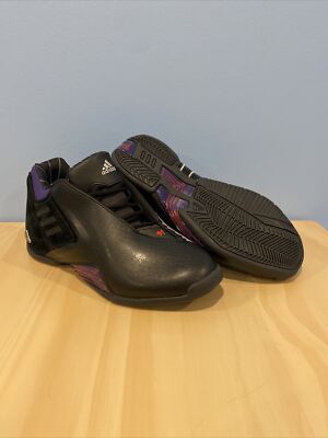 Adidas TMAC 3 Restomod Raptors Black Purple Basketball Shoes GY2394 Mens Sz 9
