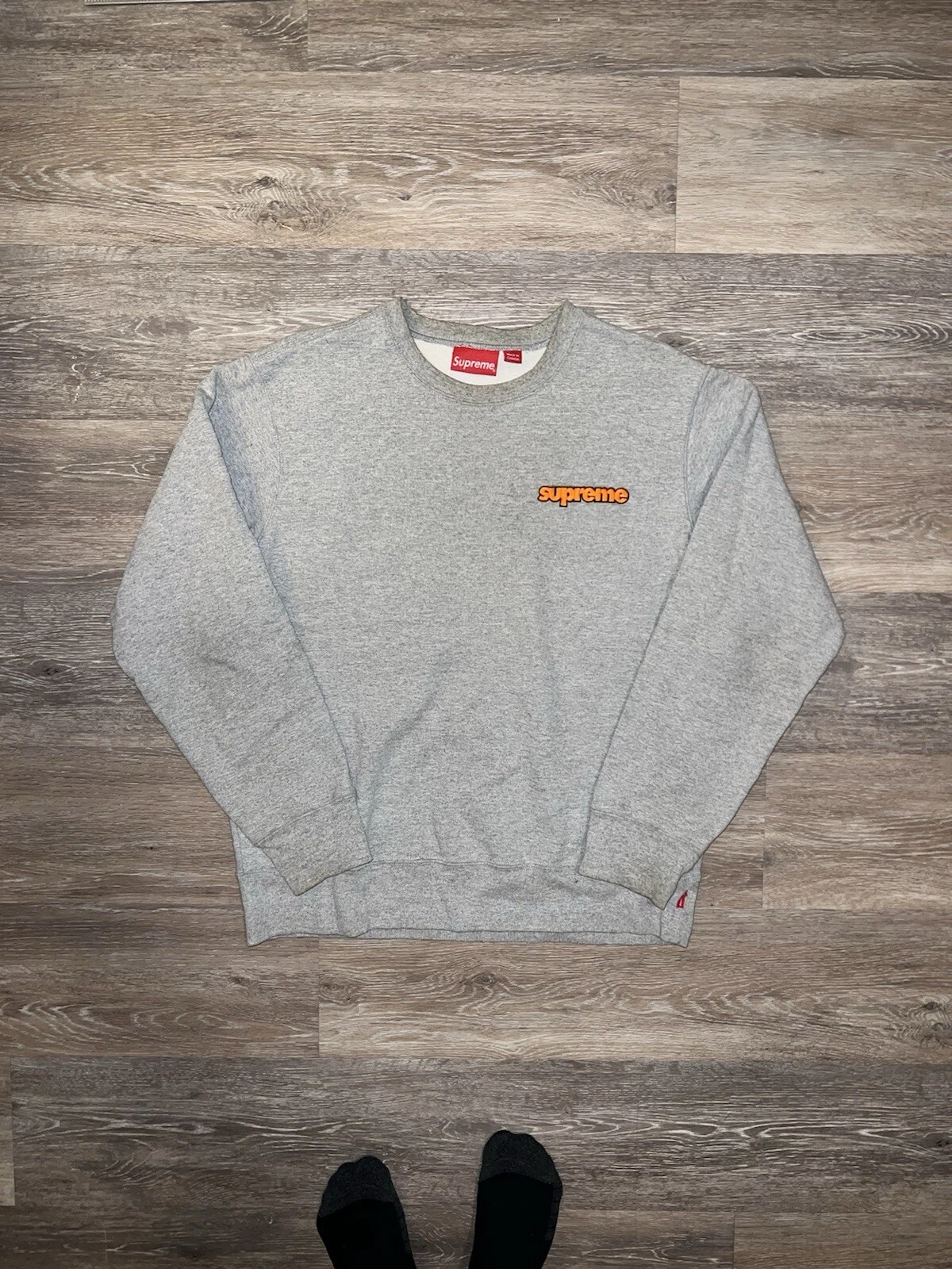 Sweat col rond Supreme Connect 2018 « Gris bruyère » Taille Homme Medium 