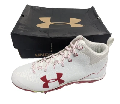 Underarmour Homme Football Cale Tm Colonne Nitro Slt Mi Mc Rouge & Blanc Size 13 - Photo 1/4