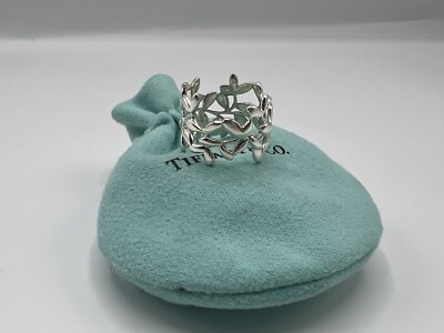 Tiffany Co Sterling Silver Paloma Picasso Wide Olive Leaf Band