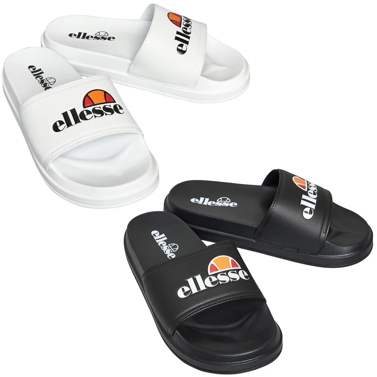 Ellesse Womens Filippalta Sliders White Black Pool Beach Flip