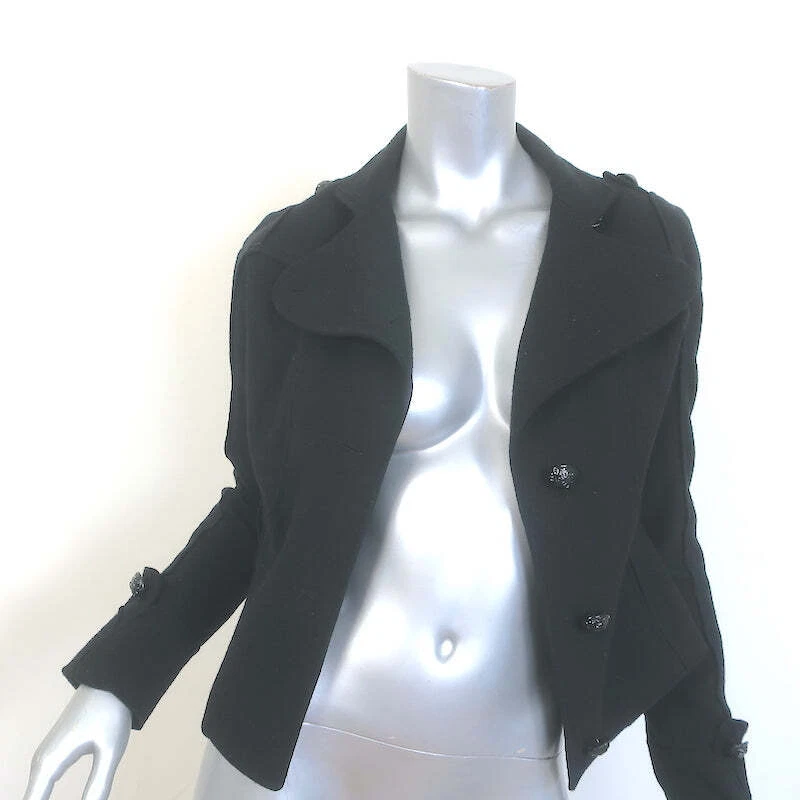 Balmain Jacket Black Wool-Cashmere Size 36 - Image 2 of 4