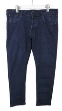 LEE Daren Jeans Men's W36/L32 Tapered Fit Whiskers Button Dark Faded Blue