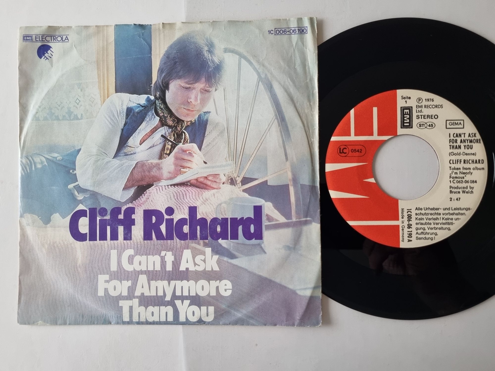 Cliff Richard - I Can't Ask For Anymore Than You 7'' Vinyl Germany