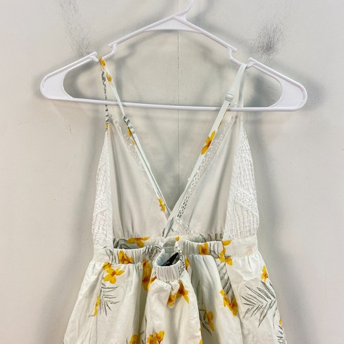 Rue 21 Womens XS Dress White Woven V Neck Sleeveless Mini Yellow Flowers 7359 - Picture 6 of 10