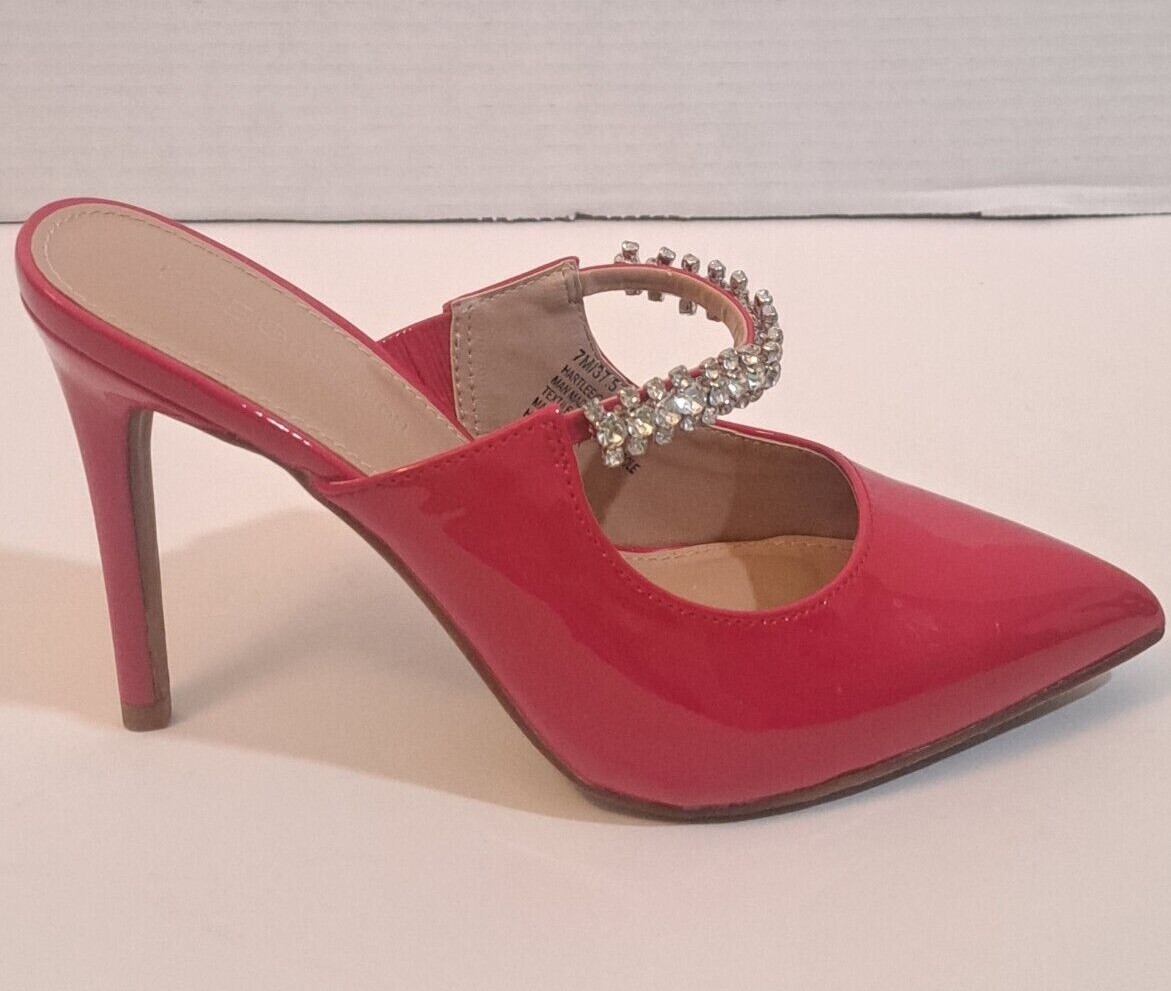 BCBGeneration Red Stiletto w/Rhinestone Straps Si… - image 2