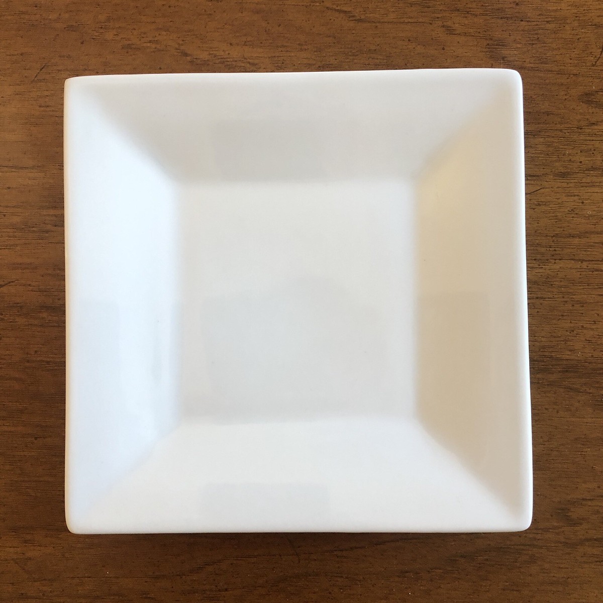 Set of CRATE BARREL Small Square White Appetizer Plates 6