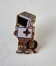 "Vintage" SPERRY UNIVAC Q Robot Tin Pin & Tie Bar with Chain